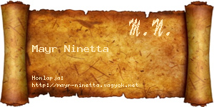 Mayr Ninetta névjegykártya